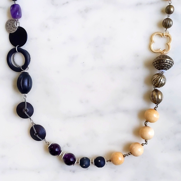 NWT. The Limited Multiple Shapes/Colors/Materials Chained Necklace. - Picture 4 of 5